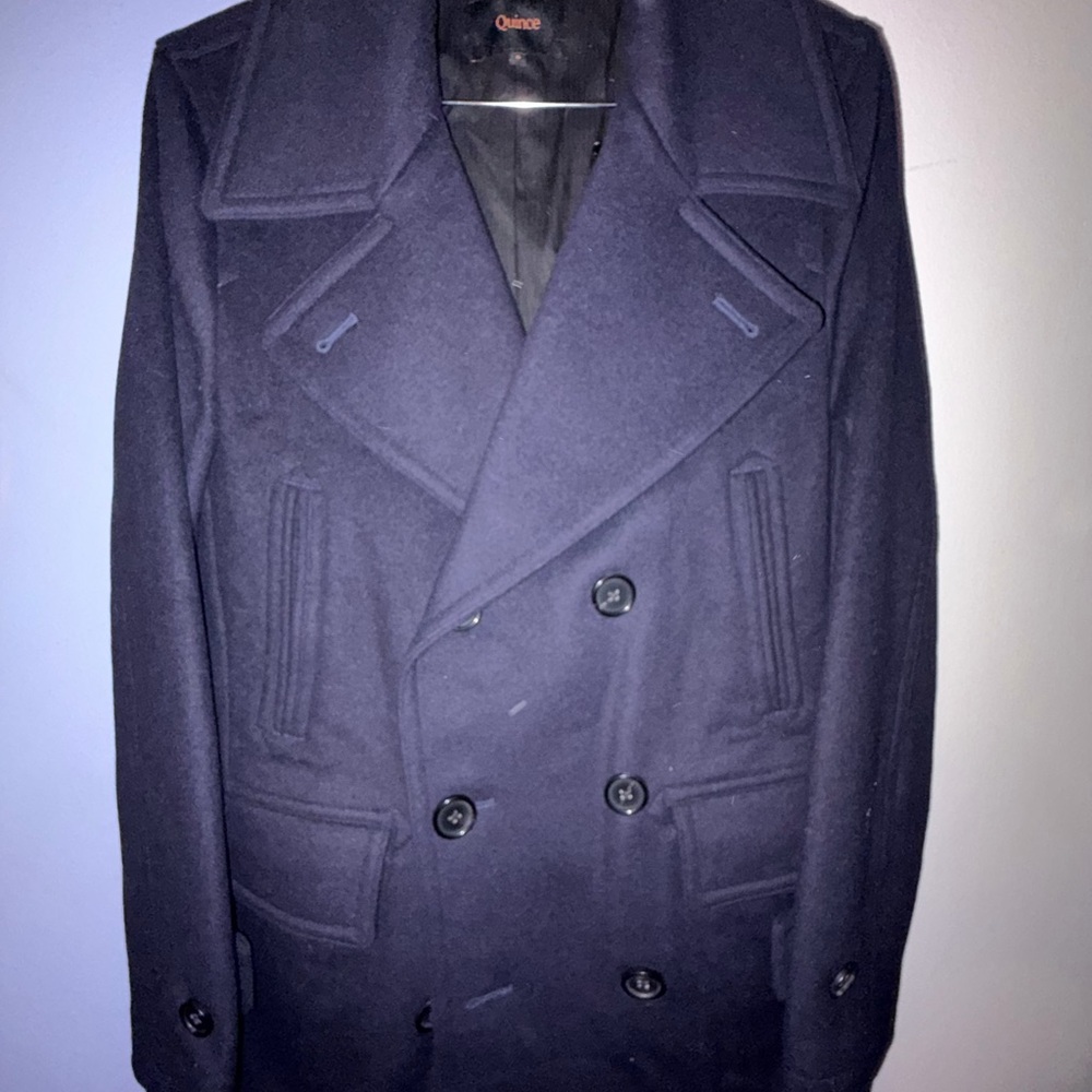 Quince Navy Pea Coat size small
